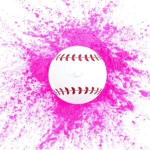 alt="gender reveal baseball for girls in pink at nj fireworks store near nyc"